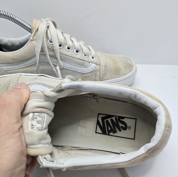 Vans | Old Skool Indie grunge white canvas low-top sneakers | WMS 8.5 - Picture 3 of 8